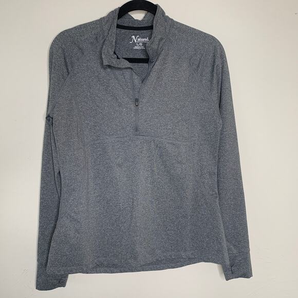 Natural Reflections Gray Popover Athletic Shirt Long Sleeve Sz Large - Picture 1 of 4